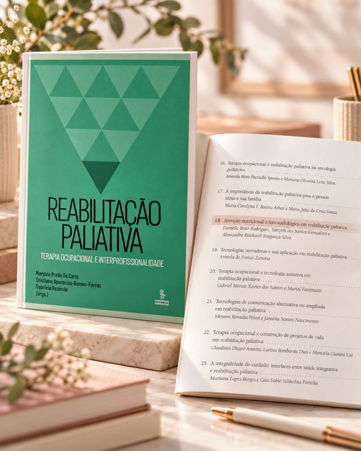 Livro Reabilitação Paliativa, Summus Editorial, aberto no sumário com o capítulo 18 destacado